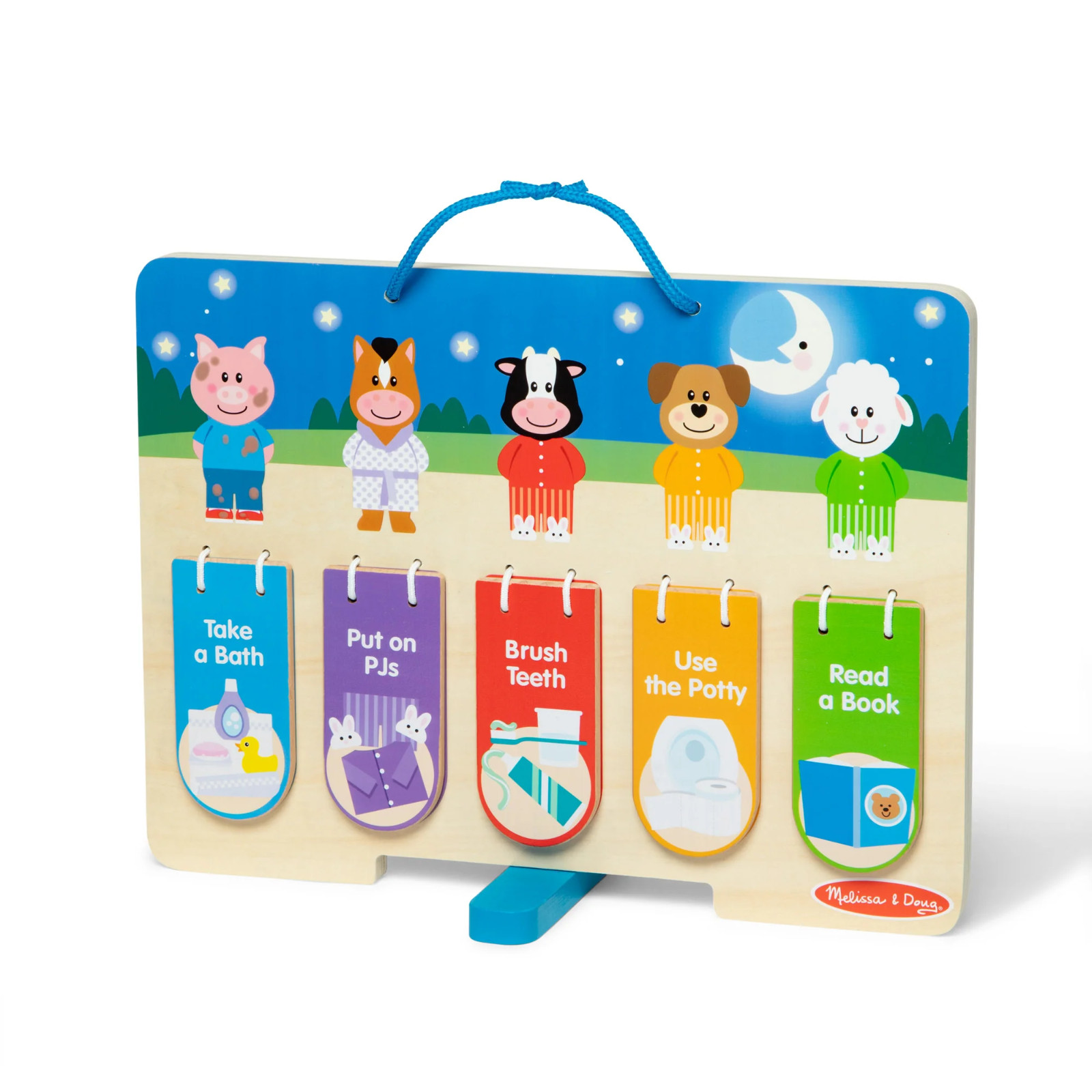 Melissa & Doug Wooden My Daily Routine Chart Hands On Learning Night Day