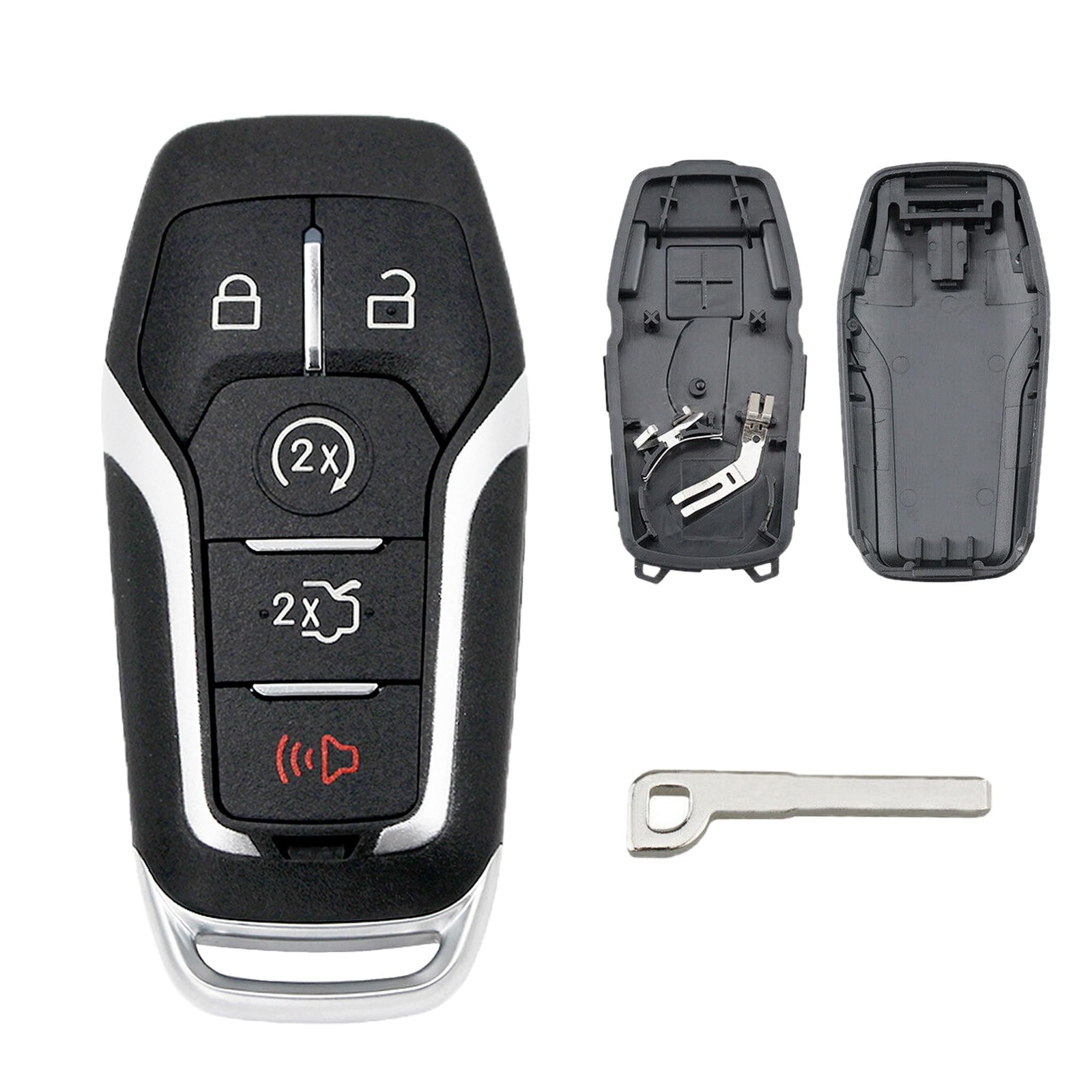 MechanMagic Smart Key Fob Shell Case Cover Replacement Fit for Ford Black