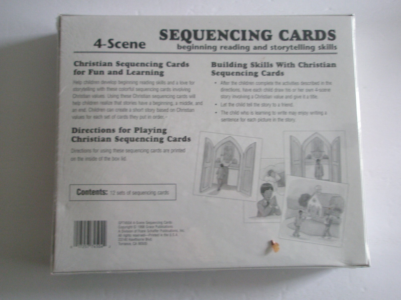 4 Scene Sequencing Cards Homeschool Christian Values Grace Publications New CE