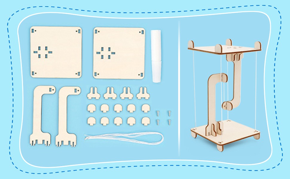 Wooden DIY Gravity Building Toy Science Creative Building Model for Kids