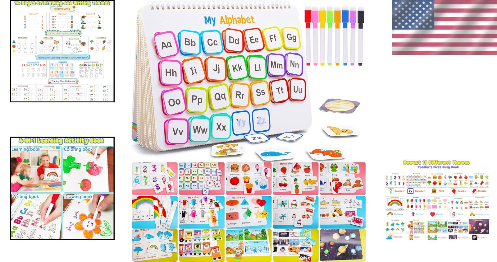 Interactive Preschool Activity Book with 15 Themes: Fun Learning for Toddlers