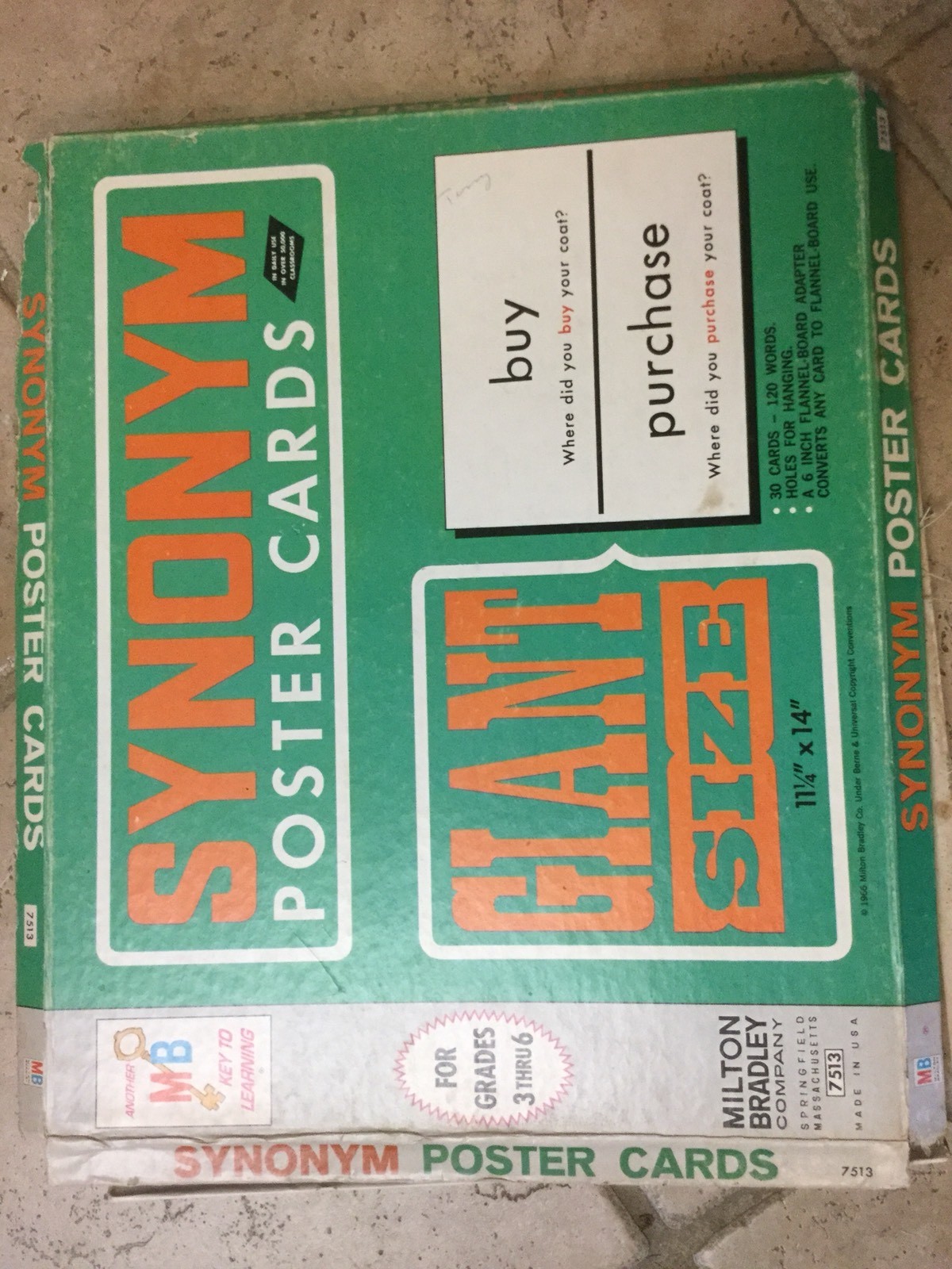 Milton Bradley Synonym Posters 11 X 14 From 1966