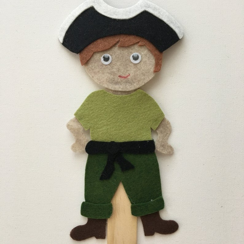 Pirates and Mermaids Felt Board Pieces or Paint Stick Puppets