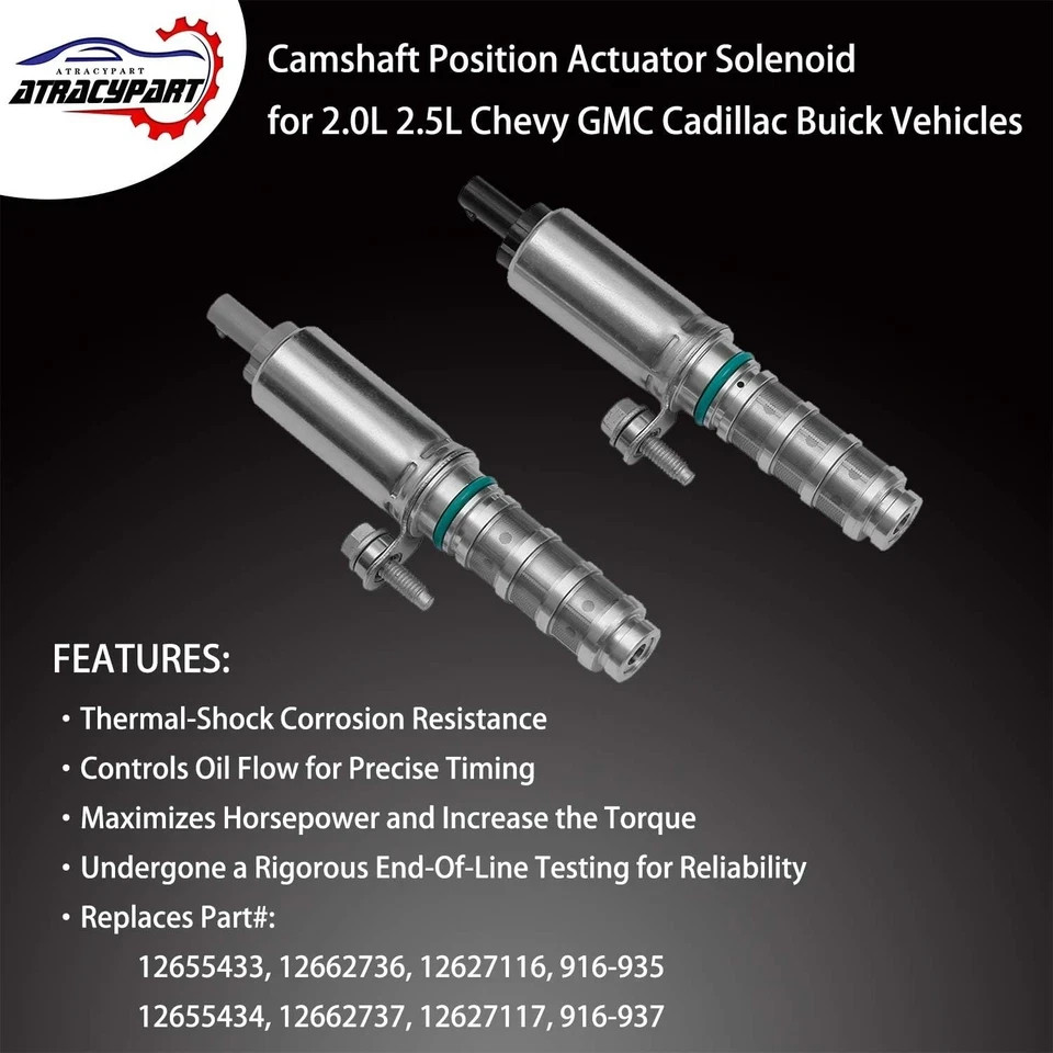 Intake & Exhaust Camshaft Position Actuator VVT Solenoid | for 2.0L, 2.5L Chevy