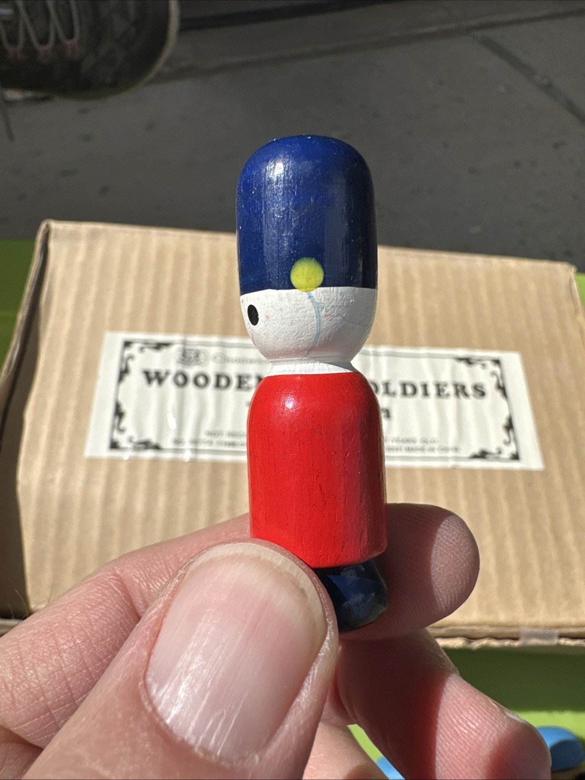 Vintage Wooden Toy Soldiers Counting Math Learning Pull String Train Chadwick