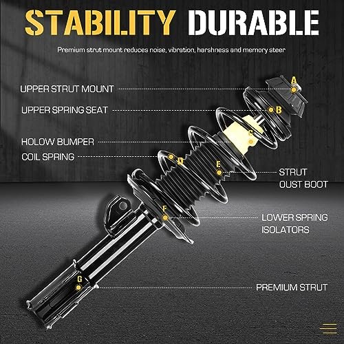 Front Complete Strut Shock Absorber Compatible with Toyota Yaris 2006 2007 2008