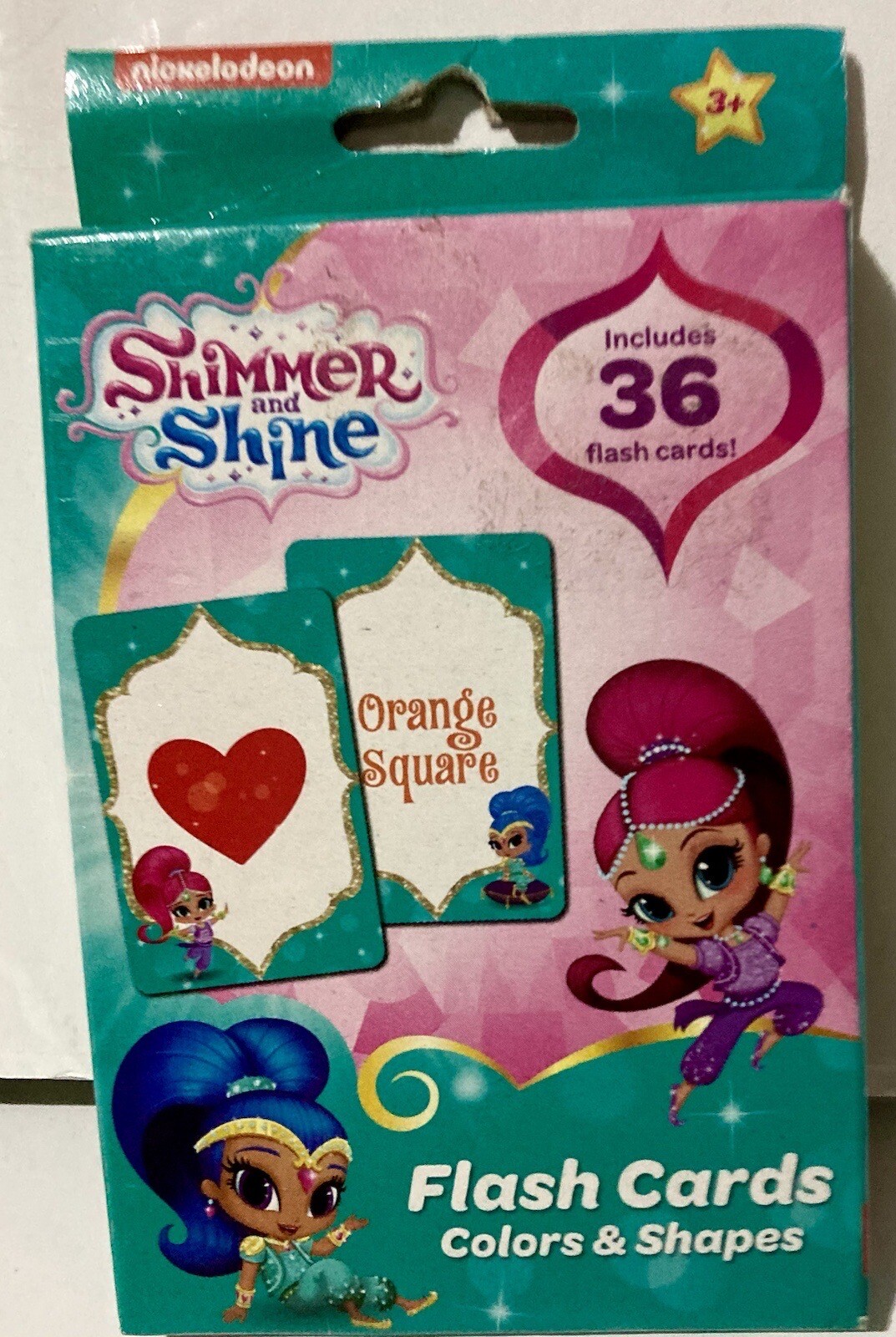 Shimmer And Shine Shapes And Colors Flash cards 36 Total, Ages 3+🆕🧐