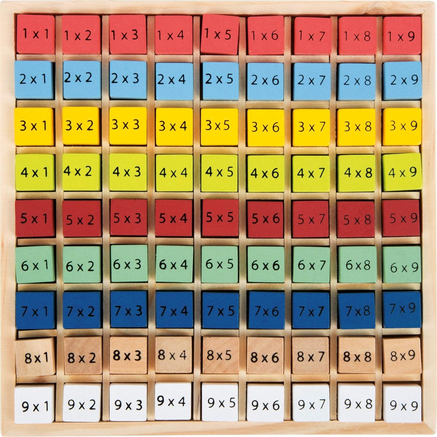 small foot 11163 Colorful 1×1 “Educate” made of wood, with 81 number cubes to le