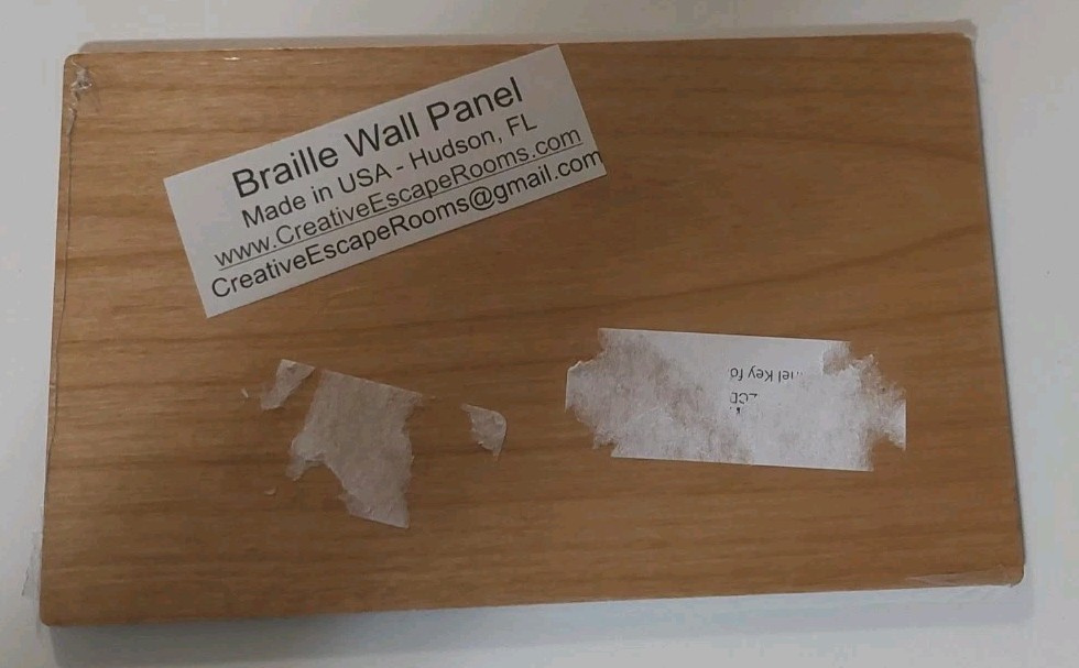 Braille Alphabet Wood Board Panel Sensory Escape Room Learn Teach Tool Portable