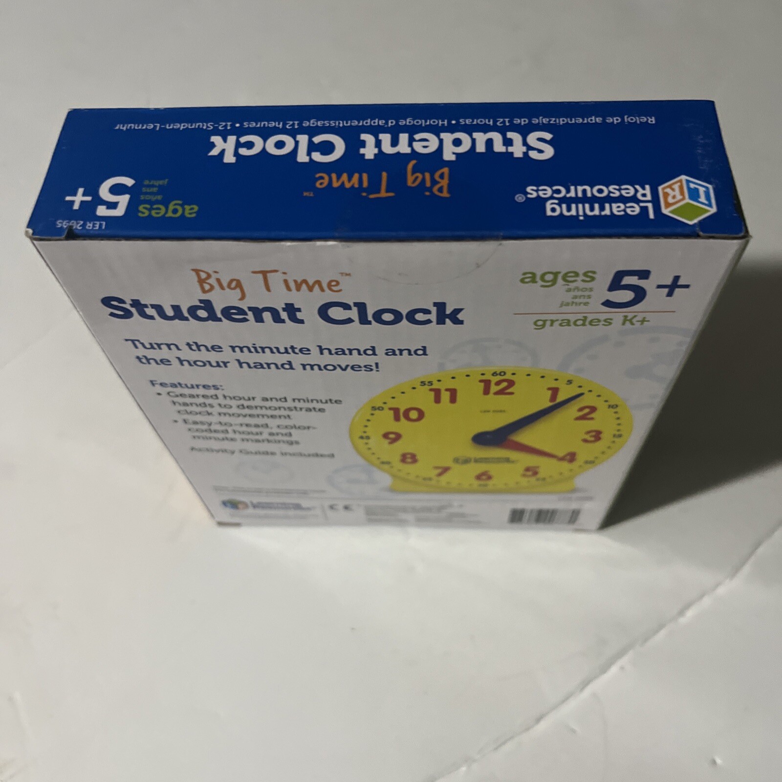 Learning Resources Big Time Student Clock Teaching & Demonstration 12 Hour