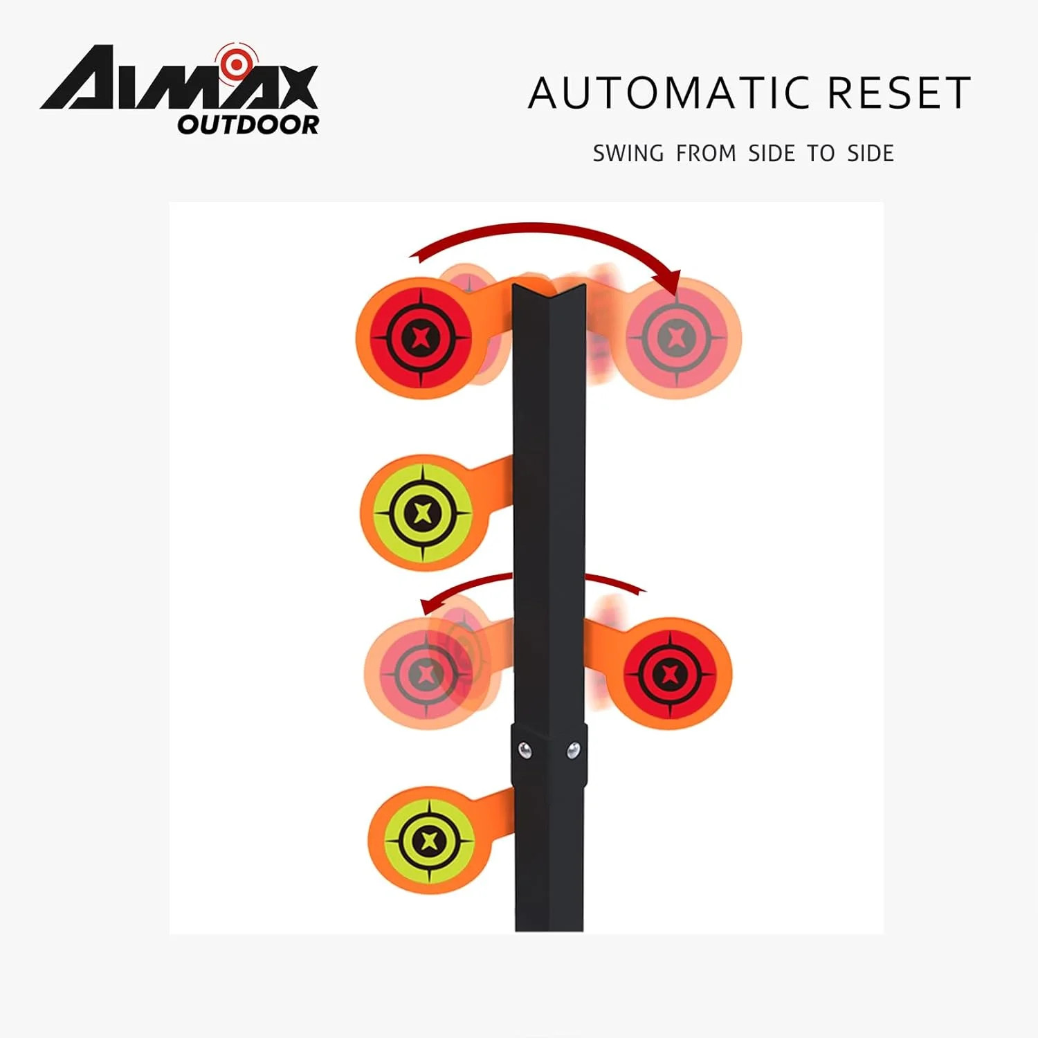 AR500 Dueling Tree Target Kit, 4-Piece 1/4″ Thickness Steel Paddles for .22 Rimf