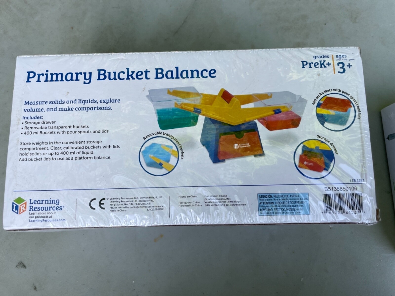 Learning Resources Primary Bucket Balance Classroom Measure Science Scale- New