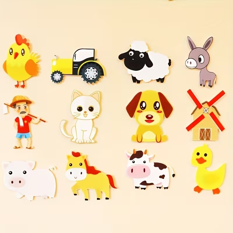 Old MacDonald A Farm Felt Story Set Flannel Board Kids Educational Toy 12PCS