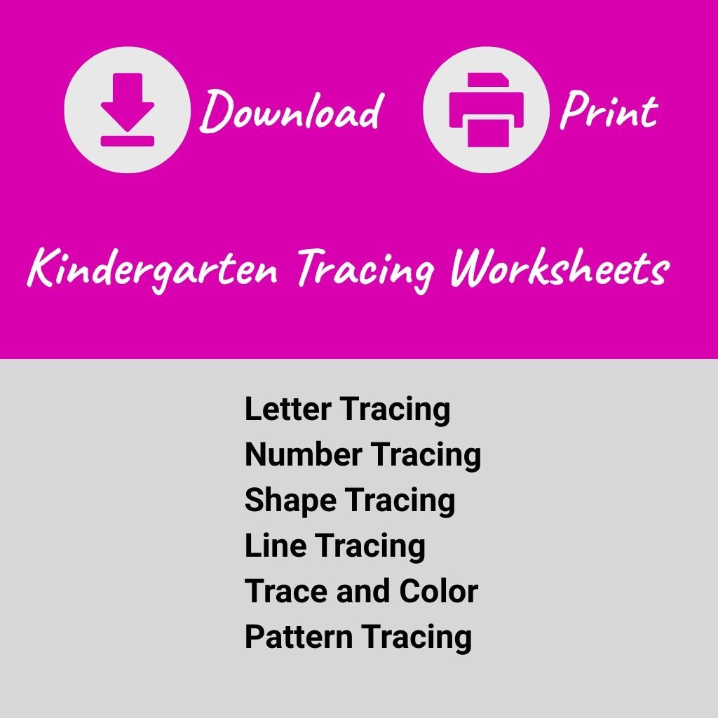 Kindergarten Printable Tracing Worksheets – Letters, Numbers, Shapes, and More