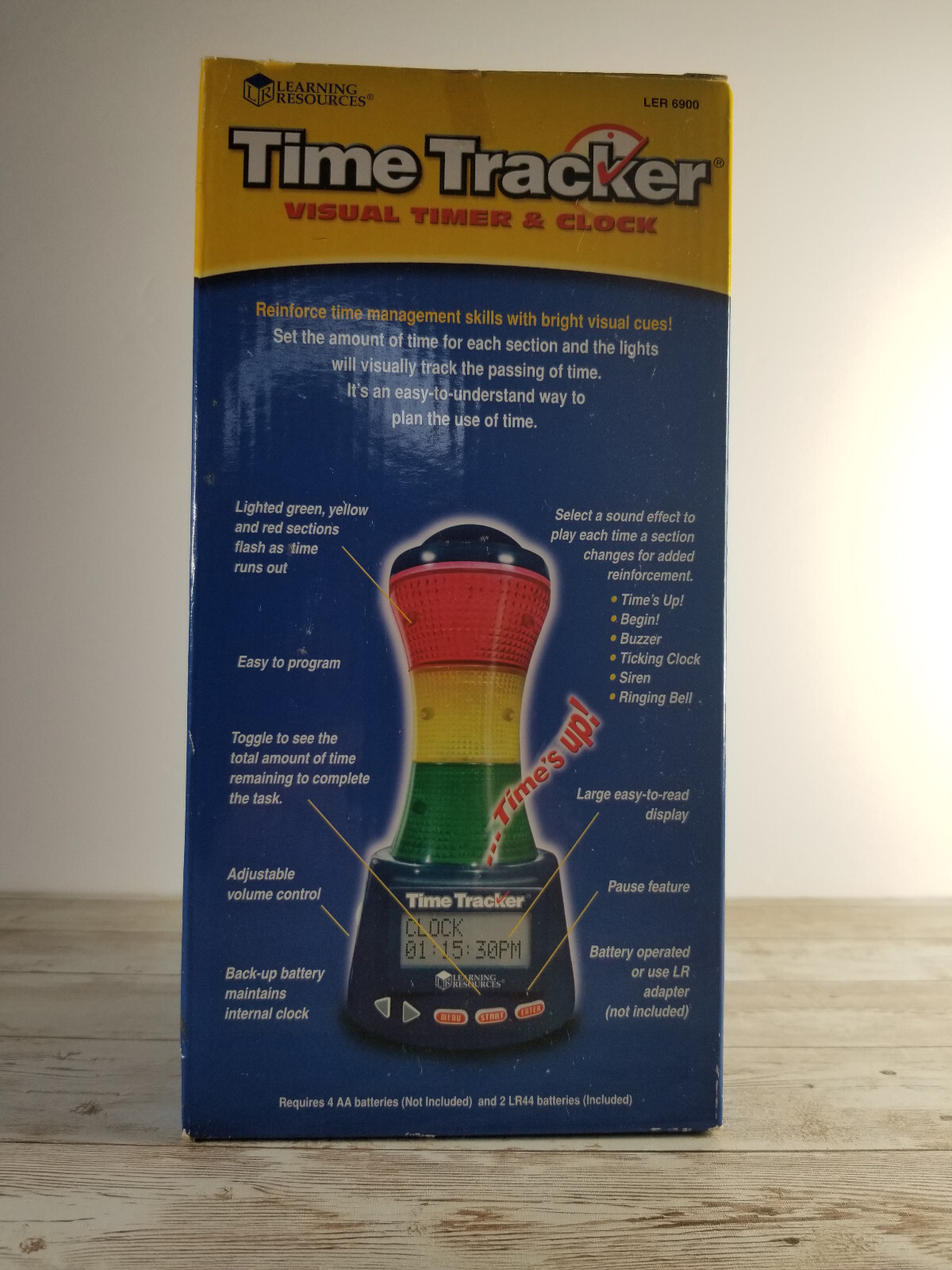 Learning Resources Time Tracker Visual Timer & Digital Clock with Lights & Sound