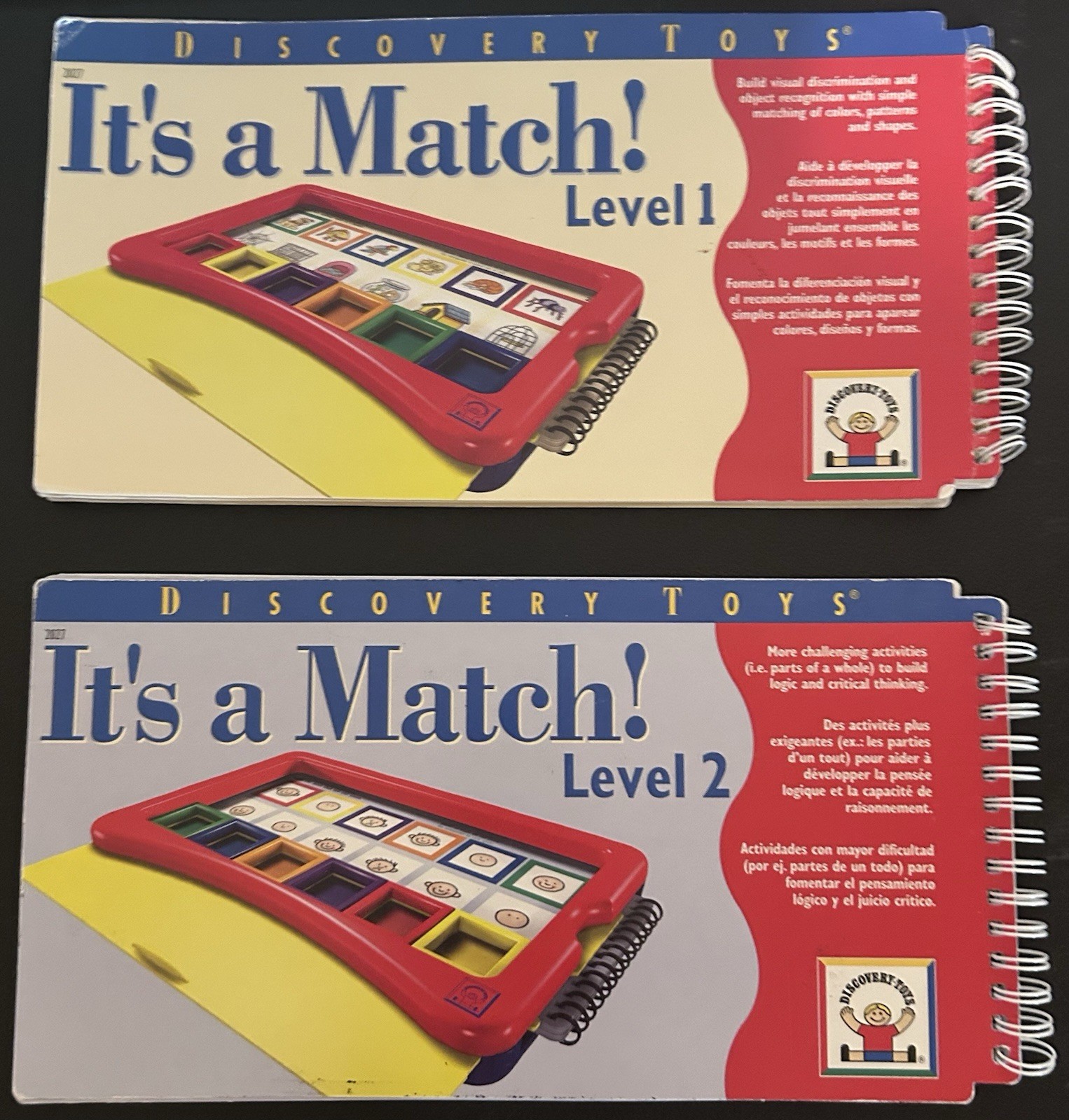 Discovery Toys It’s A Match Tile Set Level 1 and Level 2 Spiral Books