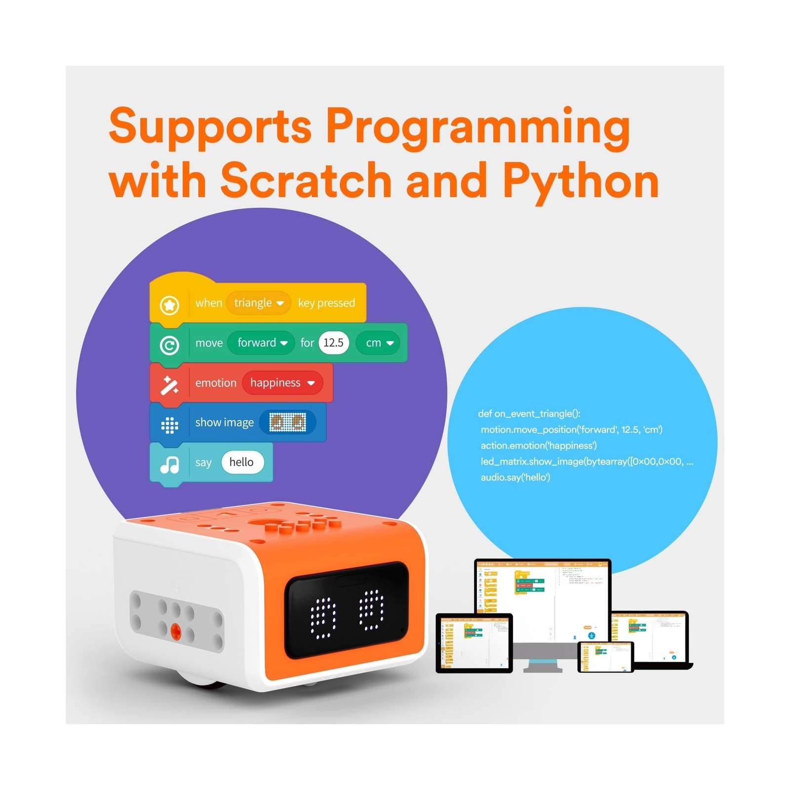 VinciBot Coding Robot for Kids 8-12, STEM Educational Toy, Scratch&Python Pro…