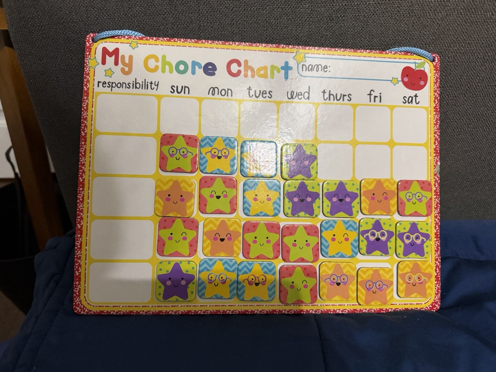 Magnetic Kids Chore Chart With 25 Star Magents Dry Erase
