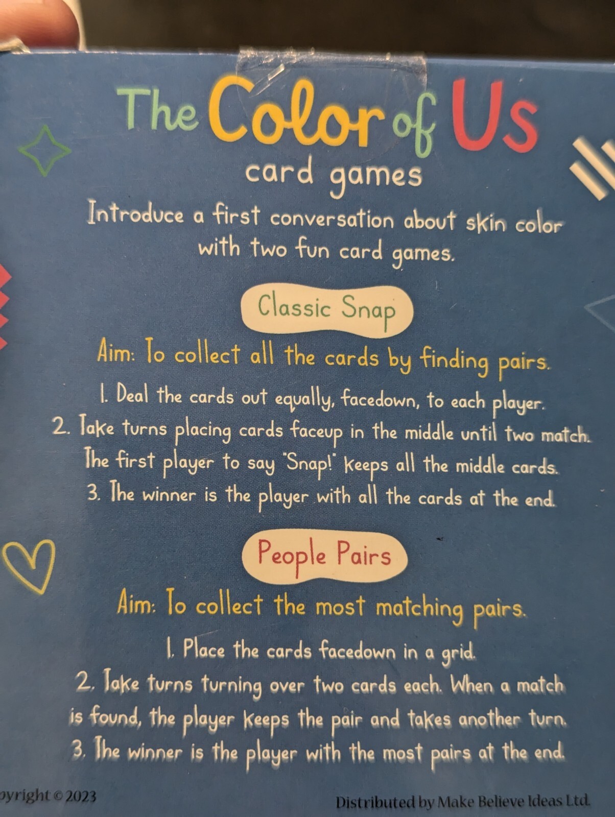 THE COLOR of US Card Games Classic Snap People Pairs 100% COMPLETE 2023