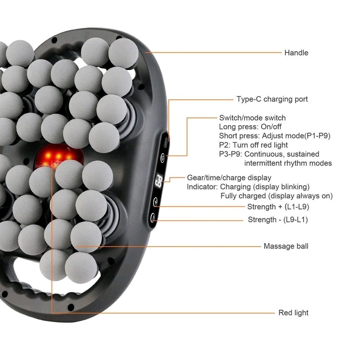 42-head 42-Drive Massage Gun Set, Deep Tissue Percussion Massager with 42 Black