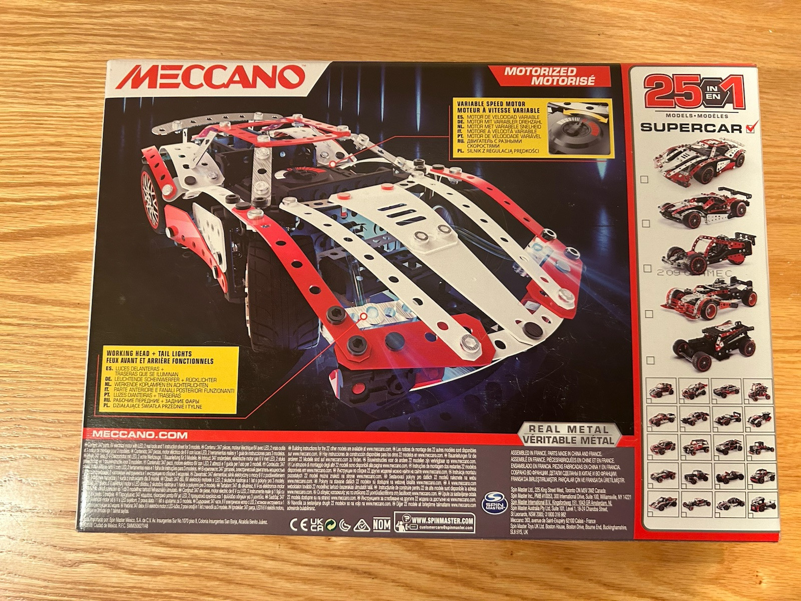 MECCANO SUPERCAR 25 IN 1 MODEL MOTORIZED VEHICLE BUILDING KIT 347 PART 10+ 21202