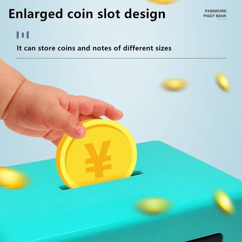 Mini ATM Piggy Bank Password Money Box Cash Coin Savings Safe for Kids