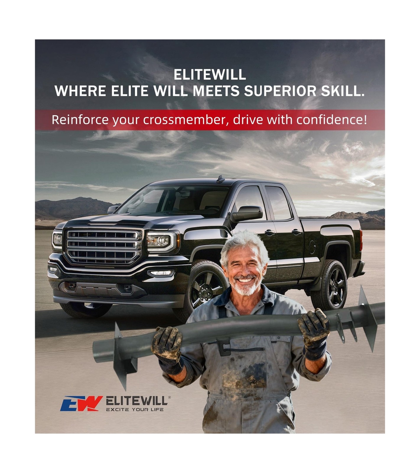 ELITEWILL Rear Fuel Tank Support Crossmember Fit for 1999-2006 Chevy Silverad…