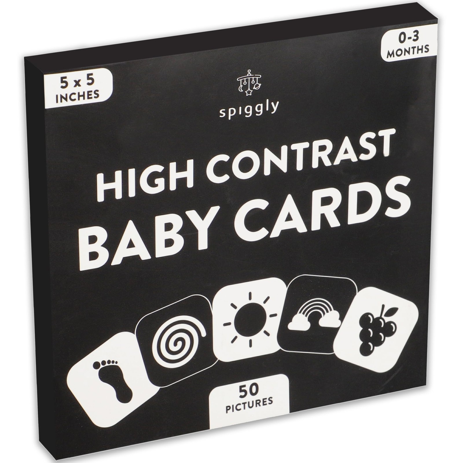 High Contrast Baby Visual Stimulation Cards – 50 Pictures for Newborn Activit…