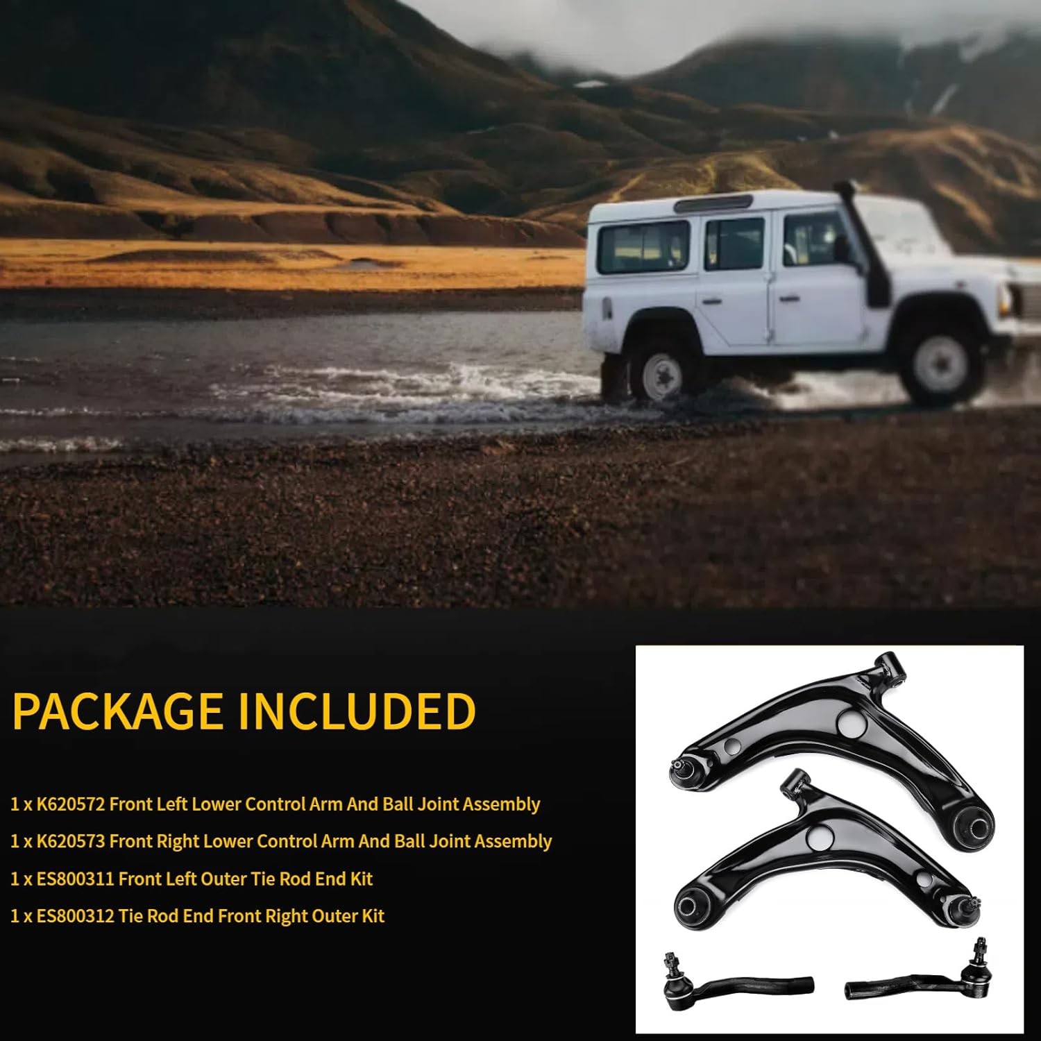 4pc Front Lower Control Arm Kit for Toyota Yaris 2006 2007 2008 2009 2010 2011