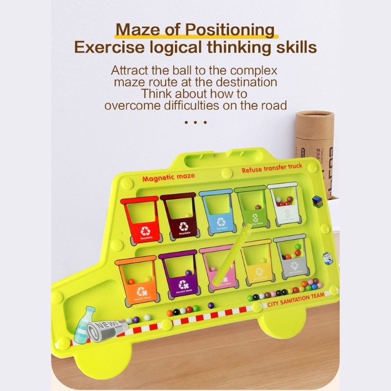 Maze Board Walking Bead for Kids Educational Color Sorting Activity Toy