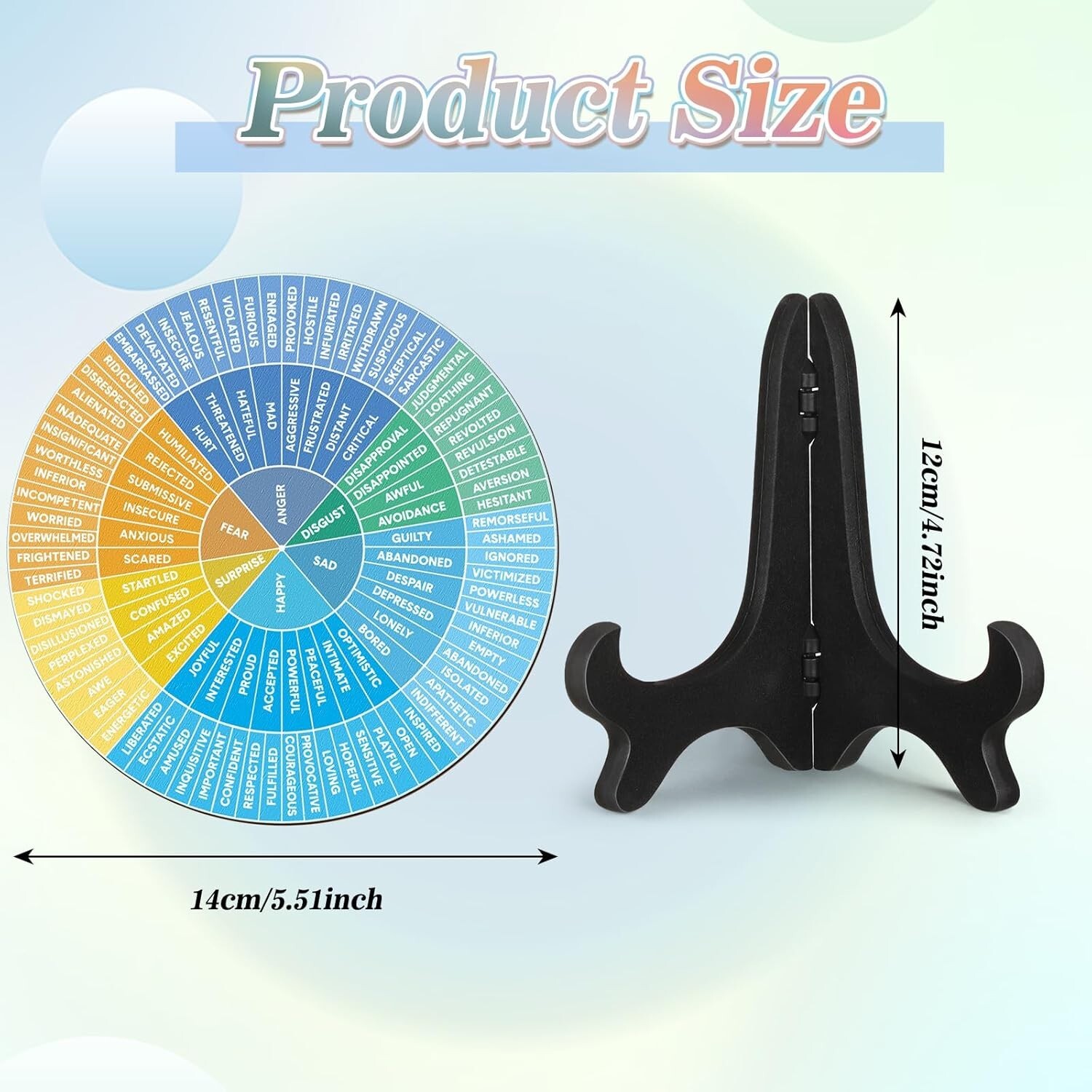 Wooden Feelings Wheel Chart Duo for Office Decor – Support Mental Health