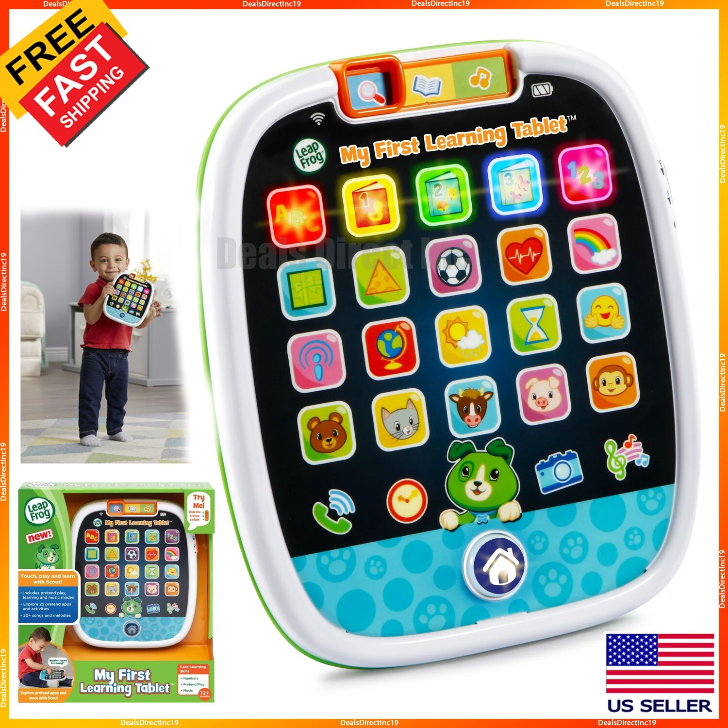 Learning ABC and Numbers Words Shapes Educational Toys Tablet for 1 2 3 Year Old