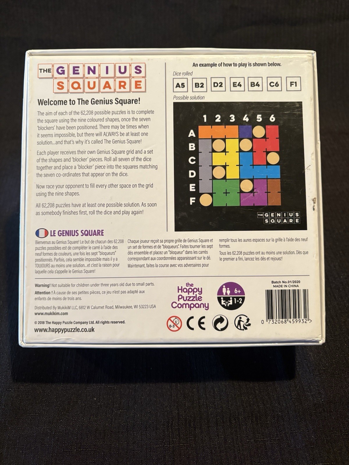 The Genius Square STEM Puzzle Game Happy Puzzle Company 2018 *missing 1 piece *