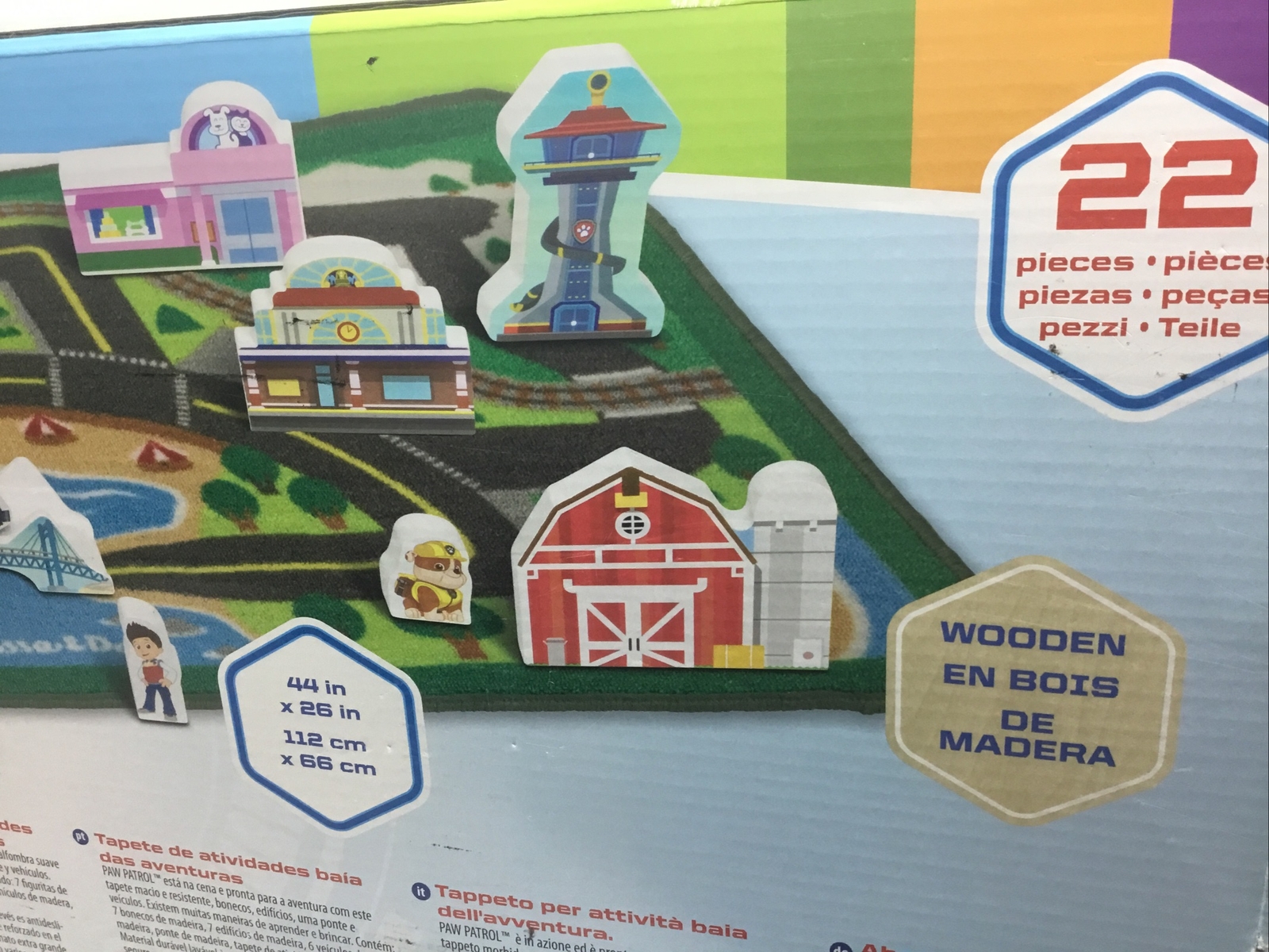 Melissa & Doug Paw Patrol Adventure Bay Activity Rug Set 44X26” Play Mat 22 Pcs.