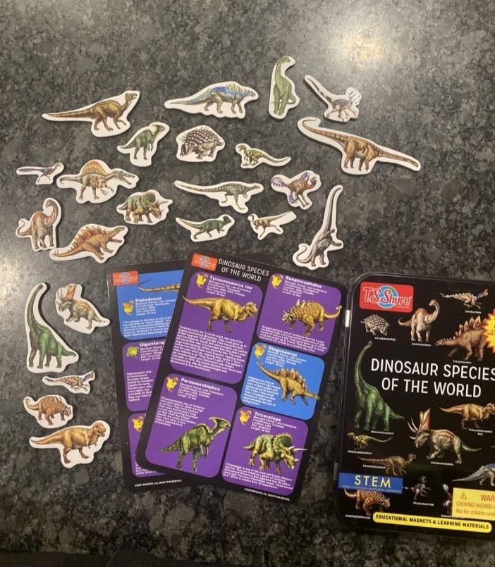 New Dinosaur Species Of The World T.S. Shure Educational Magnets STEM Learning