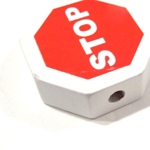 Lot of 7 Colorful Wooden Beads Bus Train Car Tree Stop Sign Tractor Boat / Ship