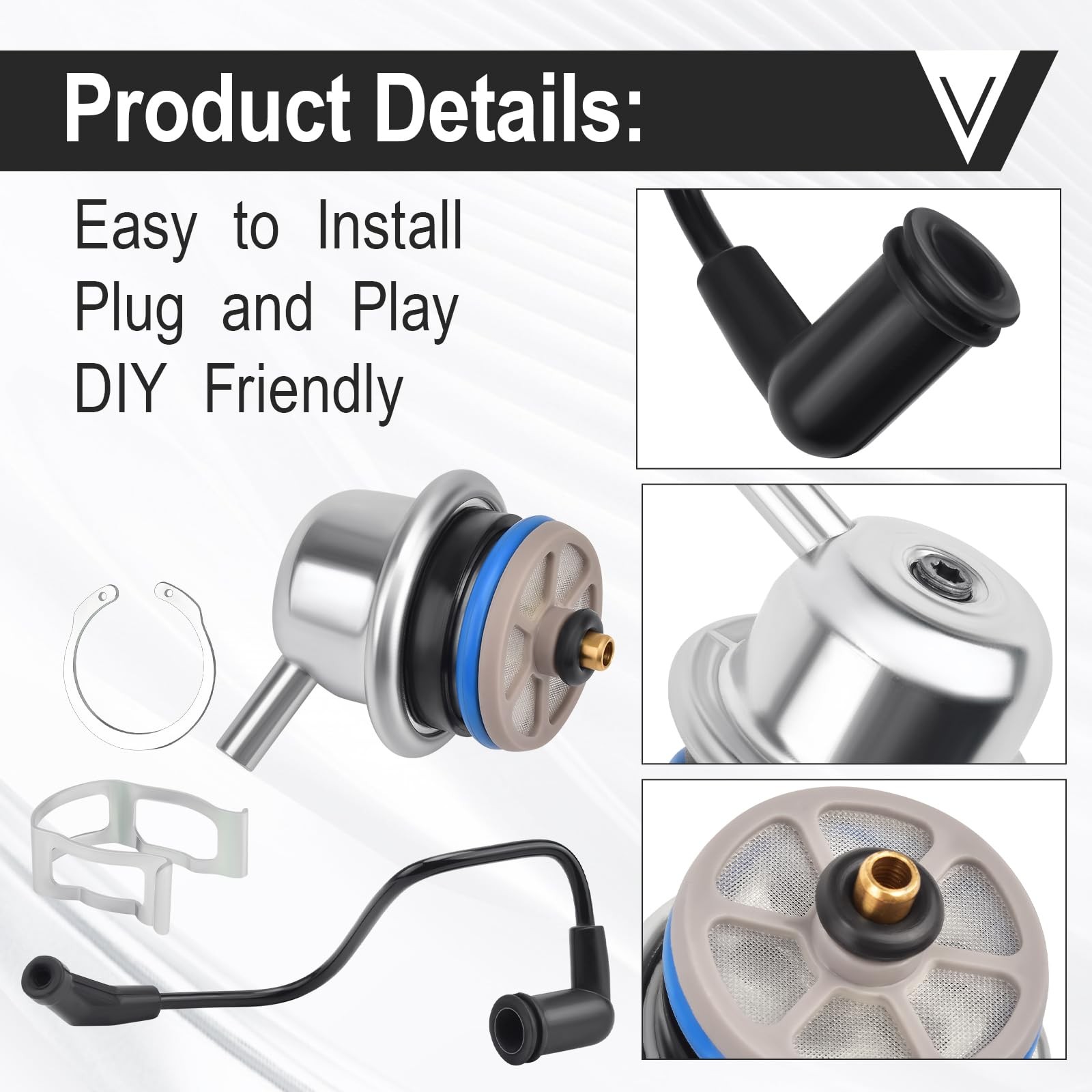Fuel Injection Pressure Regulator w/Vacuum Line Fits for Chevy Avalanche…