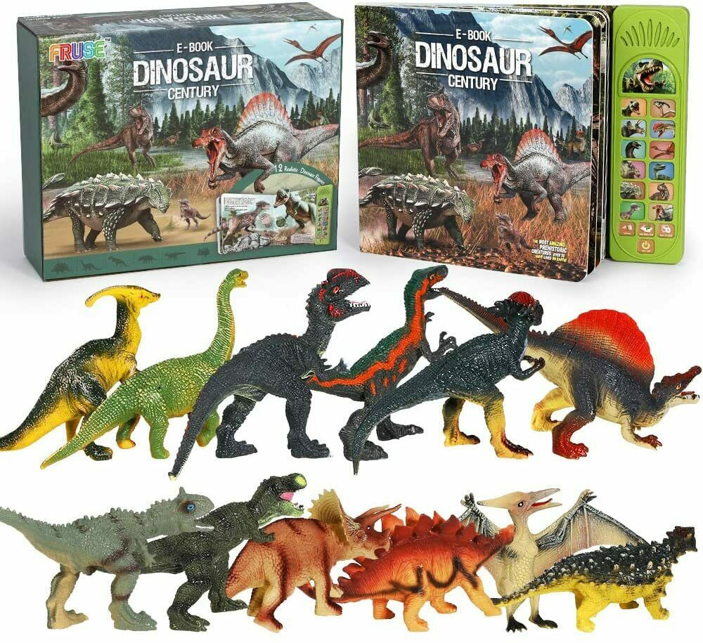 Dinosaur Toys,Realistic Roars Sound Book 12 Dinosaurs Figures Educational Toy