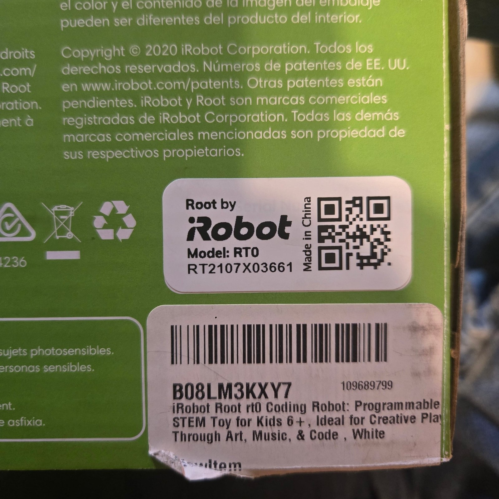 iRobot Root rt0 Coding Robot Programmable STEM Toy