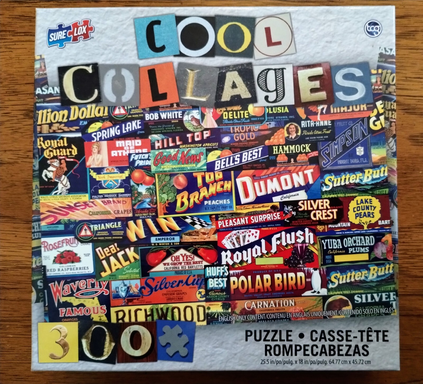 U PICK PUZZLE NEW 300 PC COOL COLLAGES Vintage Soda Fruit Labels Travel Posters