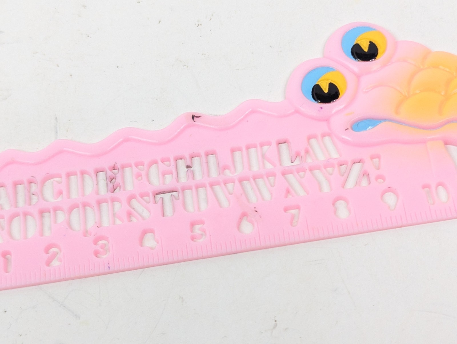 Kids Alligator A-Z Alphabet 1-10, 10cm Ruler Pink 5-1/4″ Length Animal Vintage