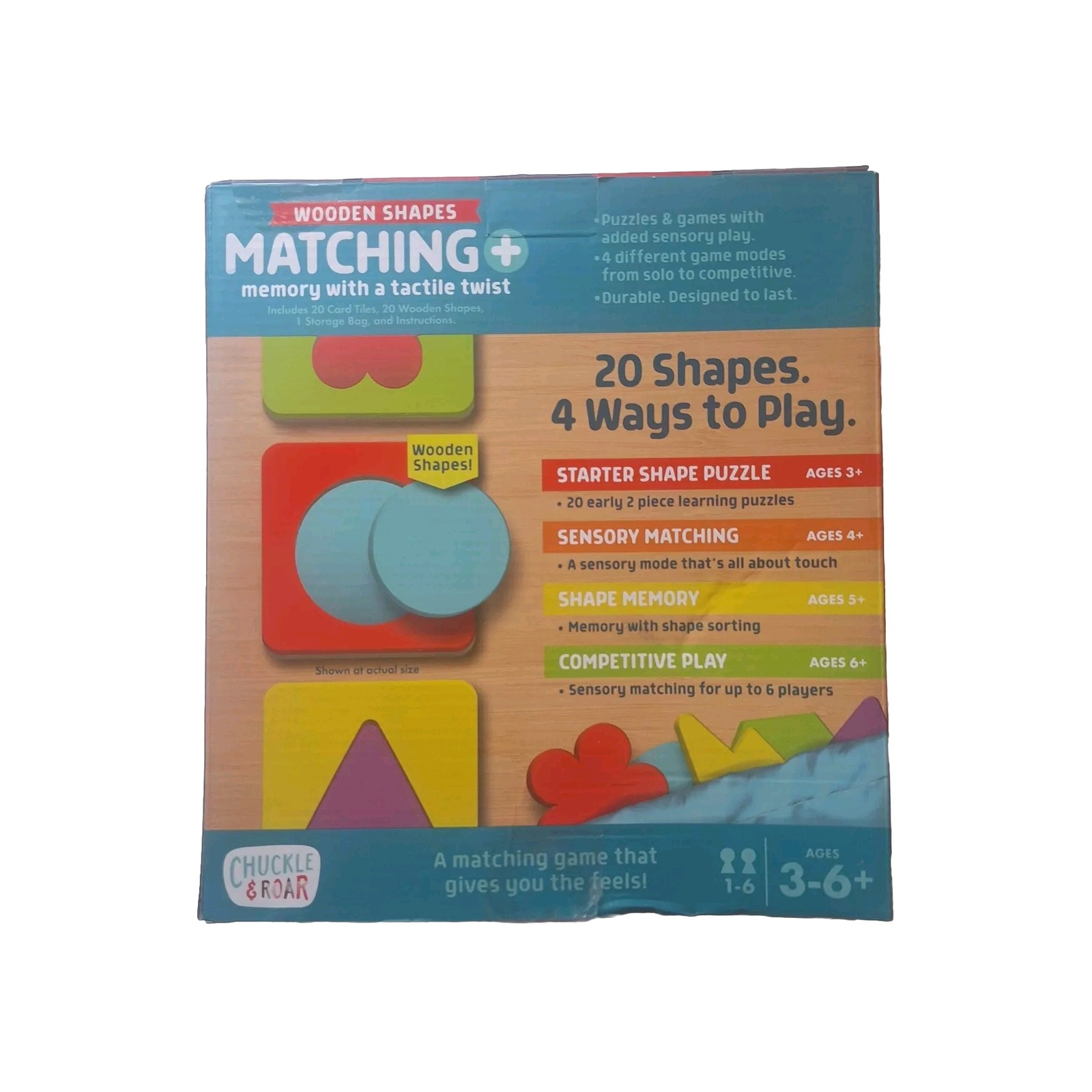 Wooden Shapes MATCHING + Memory With A Sensory Twist By CHUCKLE & ROAR