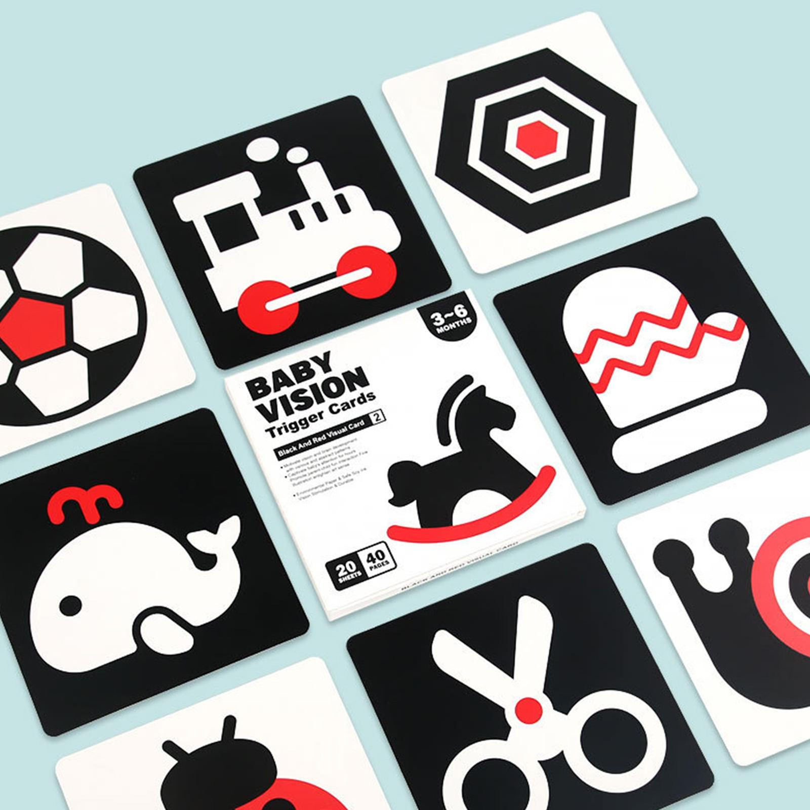 Black And White Baby Sensory Flash Cards Visual Stimulation High Contrast Cloth
