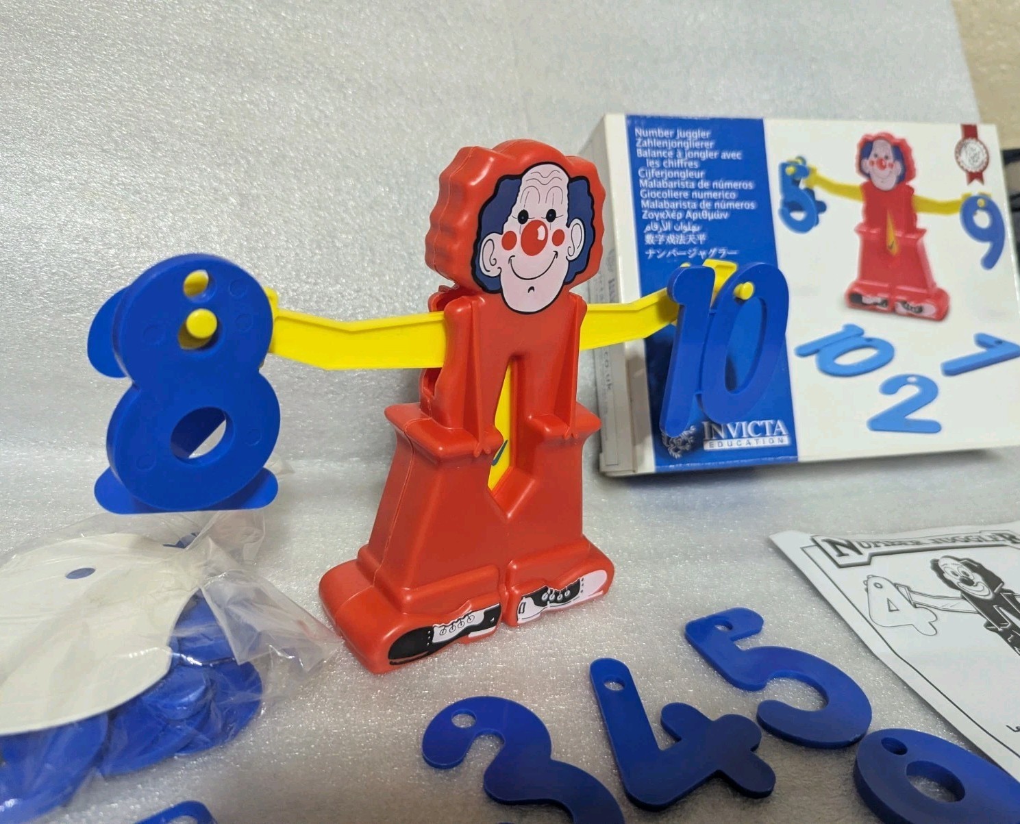 RARE Invicta Education Aid Clown Number Weight Scale Learn Equal Add Kid Sum Arm