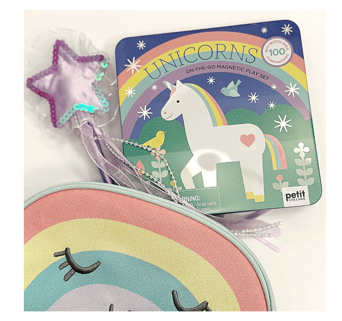 Petit Collage Unicorns Magnetic Play Set On the Go Mix Match ECO FRIENDLY