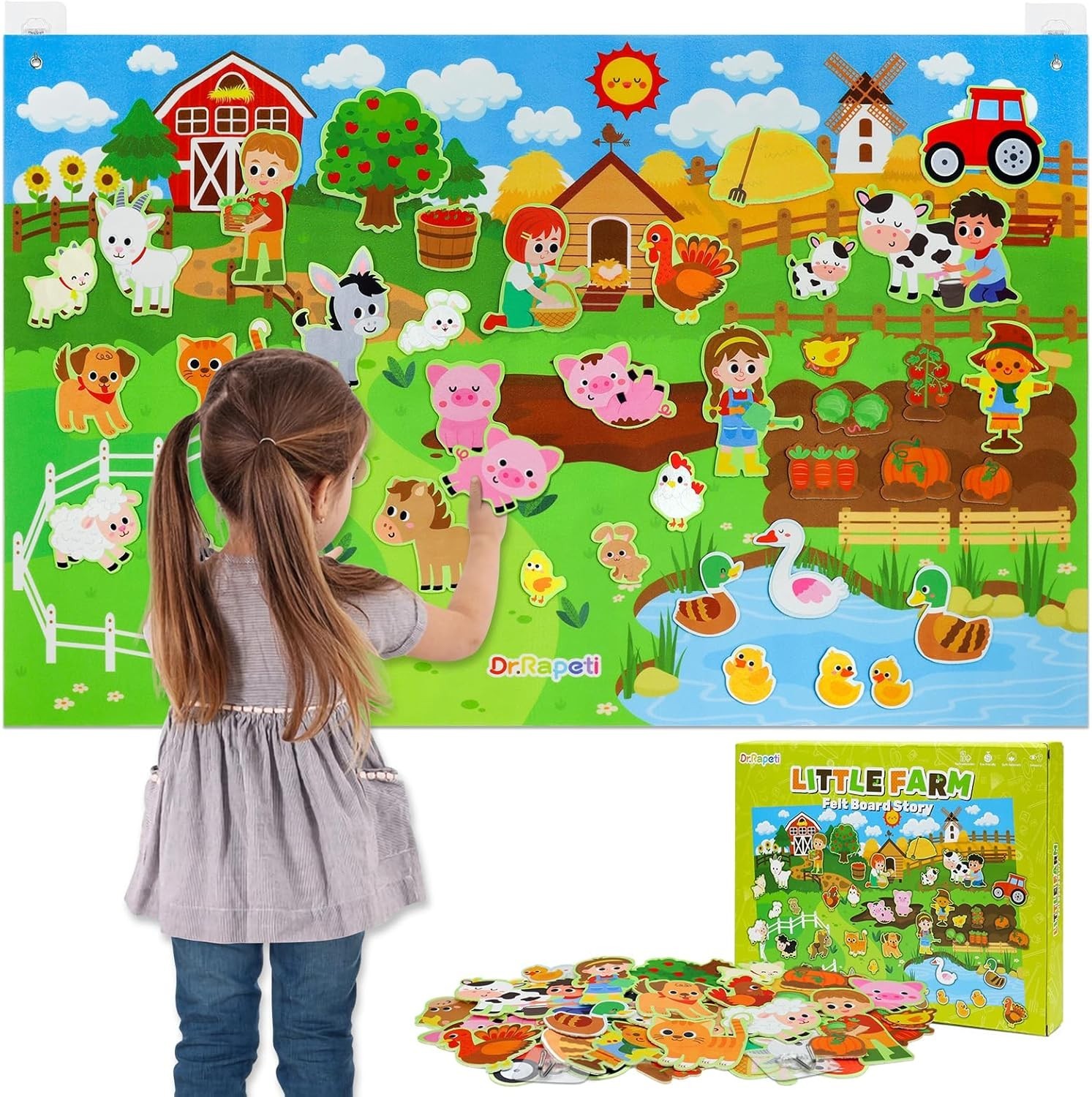 Interactive Farm Animals Storytelling Kit: 41 PCS Wall Hanging Fun for Kids