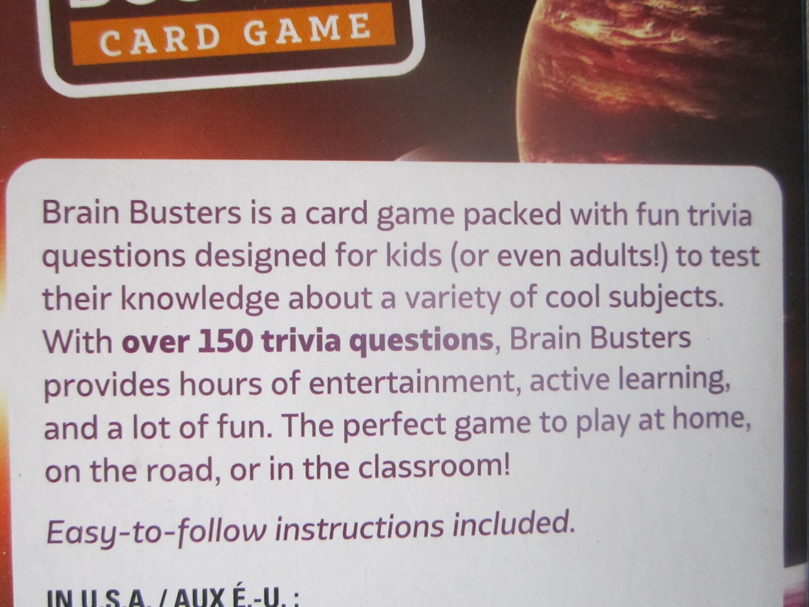 Lot Of 2 Brain Busters Gaming Cards – 31 Cards Each – Space,Human Body – Boxed