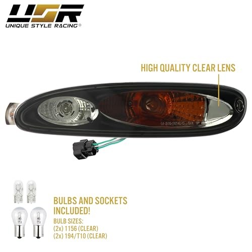 USR 93-95 RX7 Bumper Light – SMOKED Front Turn Signal Lamps (Left + Right)