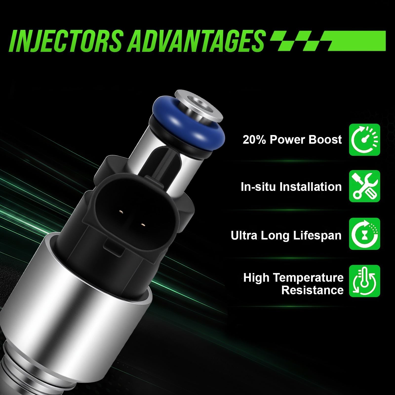 4PCS Fuel Injectors Compatible for Kia Soul 2017-2019 1.6L, Rio 2018-2020, fo…
