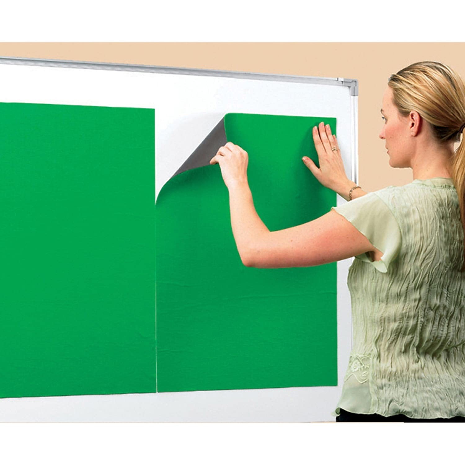 Magnetic Flannel Board 20 X 27 Inches Green For Classroom Learning Fun